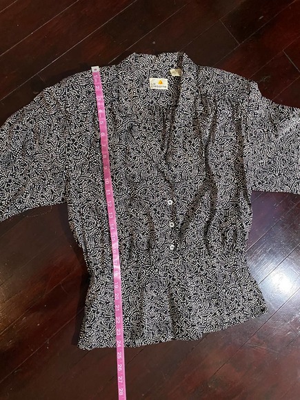 Vintage Liz Claiborne Blouse Long Sleeves Size 8 Black White - Picture 3 of 7